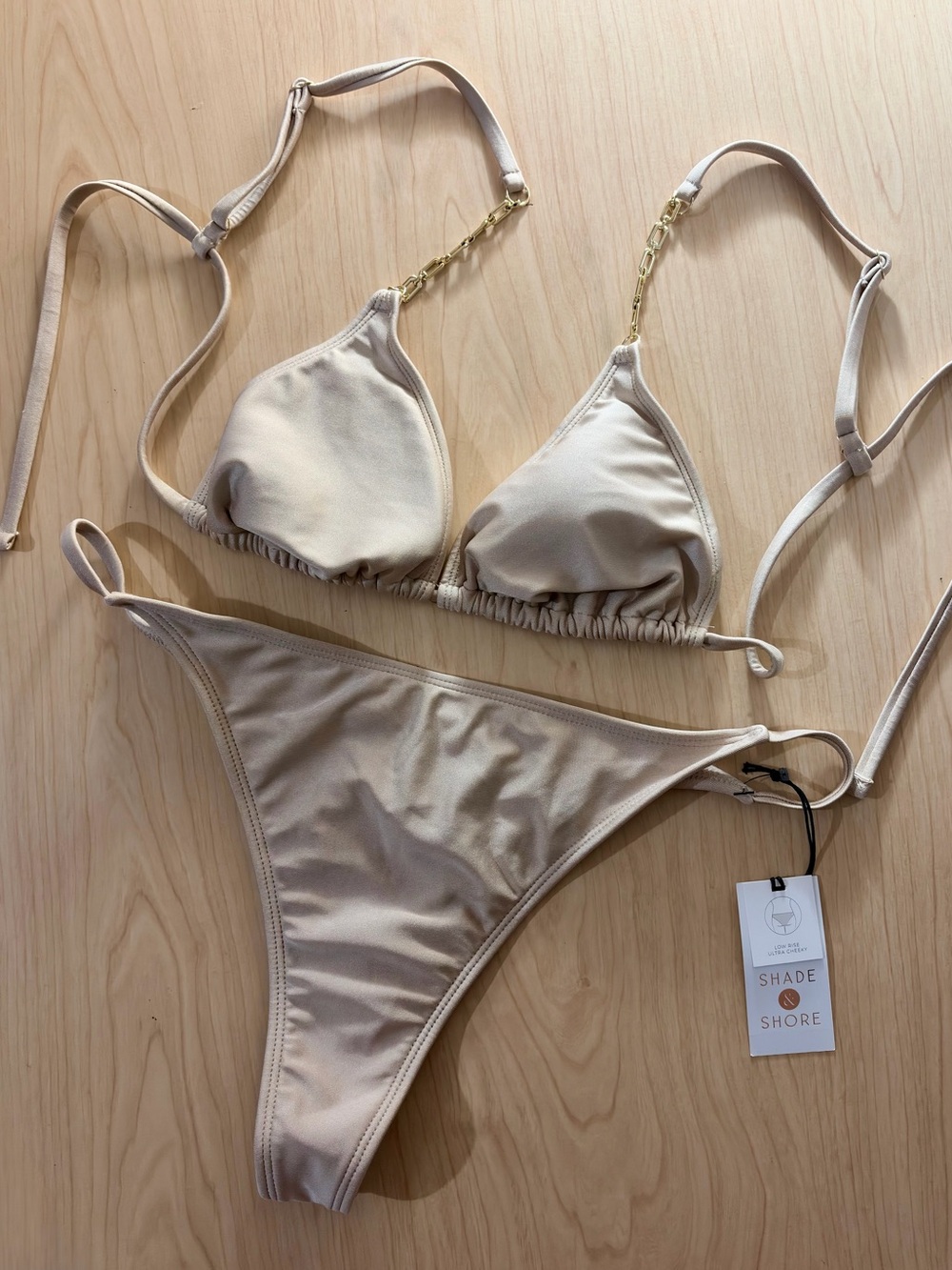 Shade & Shore Women’s Bikini Set Tan Size L (12/14)
